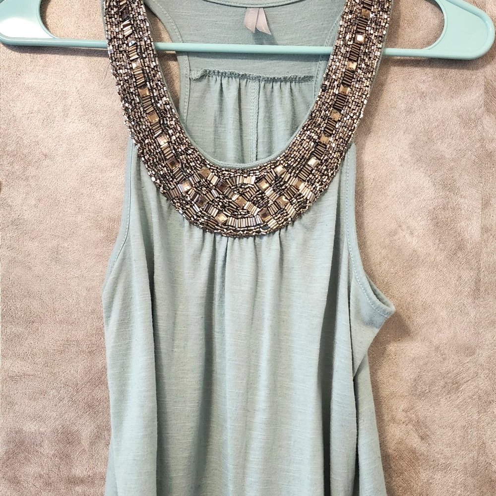 Light Green Vanity Sleeveless Women's Rhinestone Collar Small